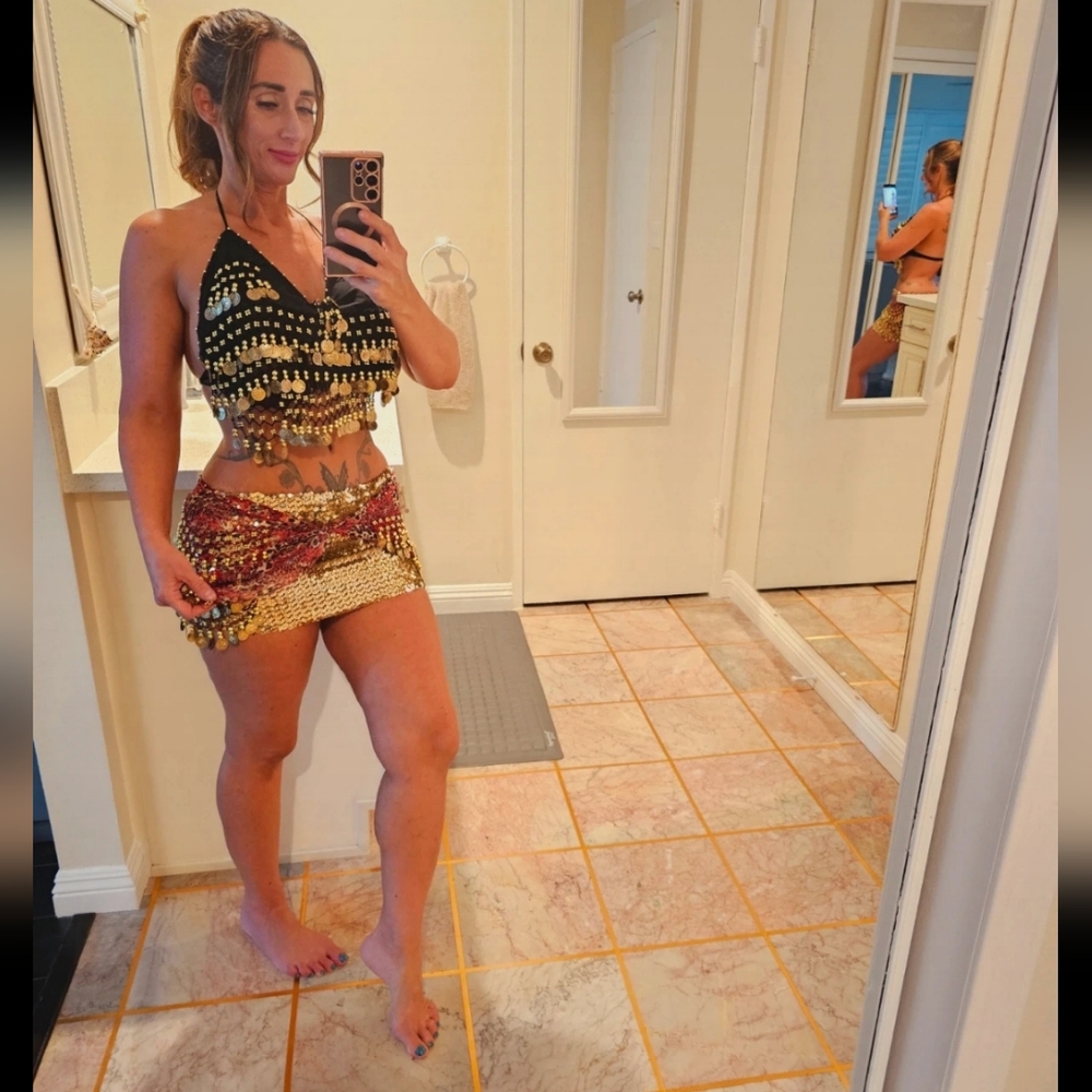 Womens 3pc belly dancer costume one size fits all Halloween cosplay